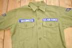Vintage 1960s OG-107 US Air Force Military Sateen Shirt