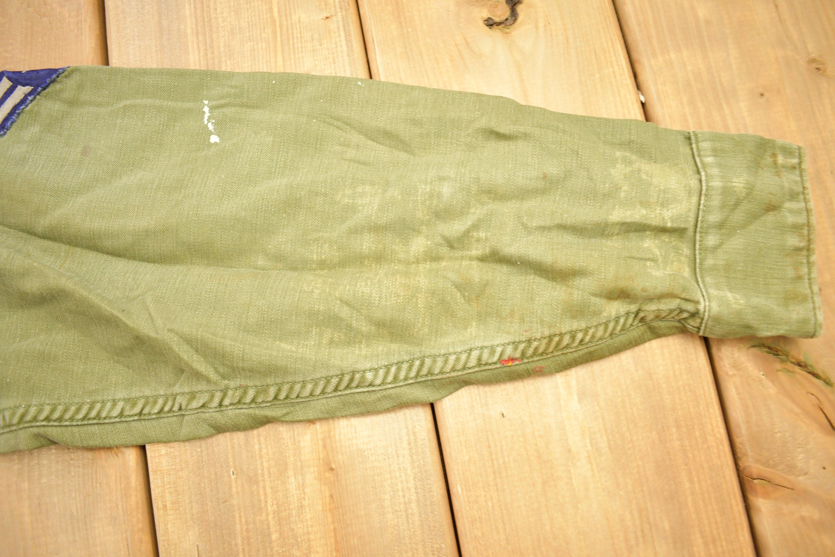 Vintage 1960s OG-107 US Air Force Military Sateen Shirt