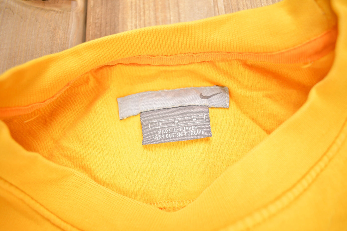 Vintage Y2K Nike Yellow Embroidered Mini Swoosh Crewneck Sweatshirt / Vintage Nike / Sportswear / Sun Faded Crewneck