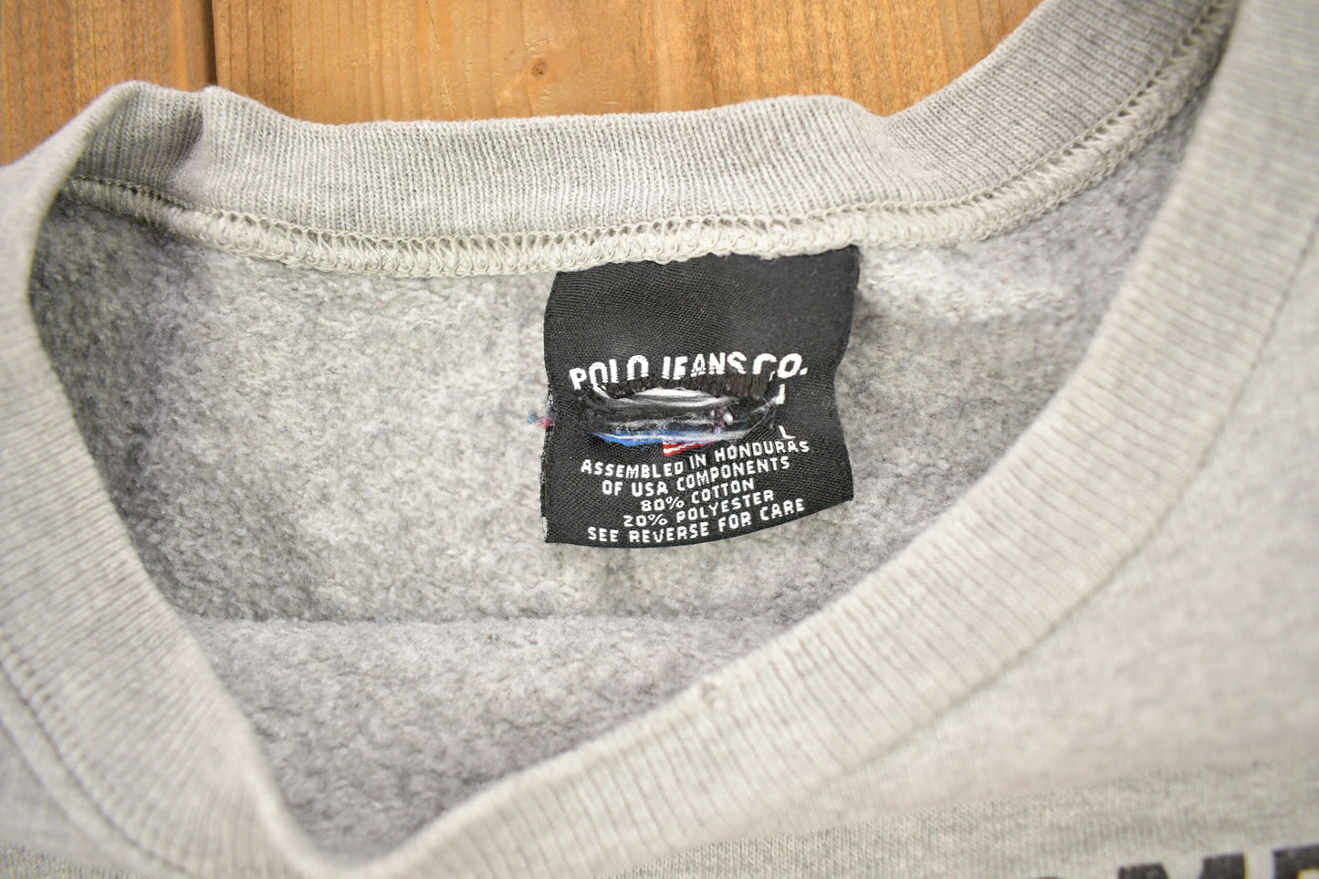 Vintage 1990s Polo Jeans Co Grey Crewneck Sweatshirt / 90s Crewneck / Streetwear / Vintage Ralph Lauren