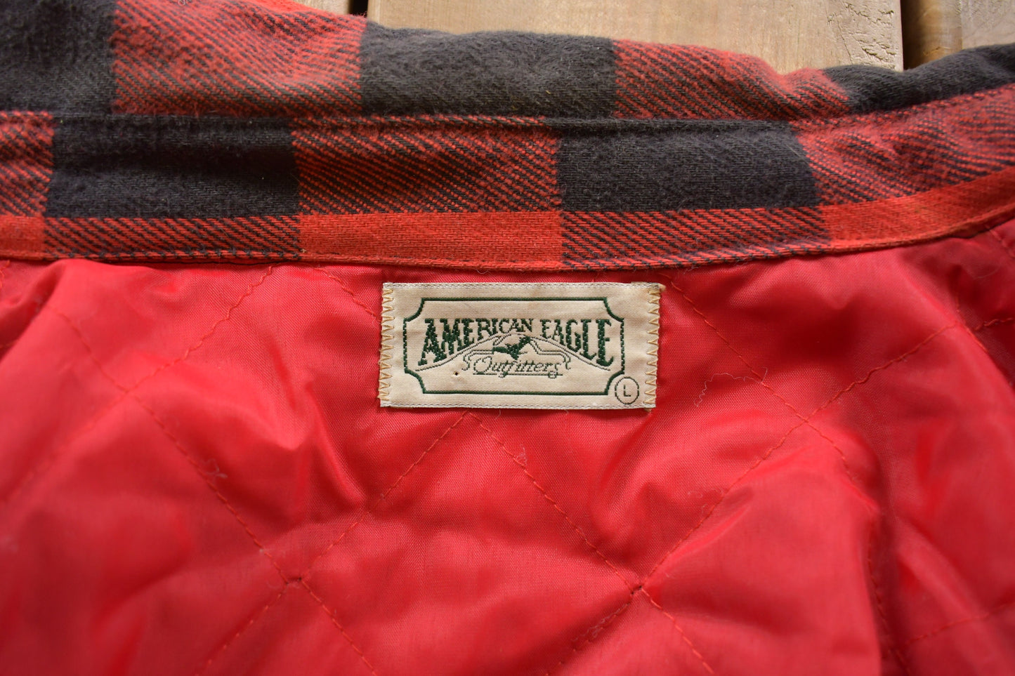 Vintage 1990s American Eagle Plaid Insulated Outdoors Jacket / Streetwear / Vintage Jacket / Essentials / Snap Button / Made In USA