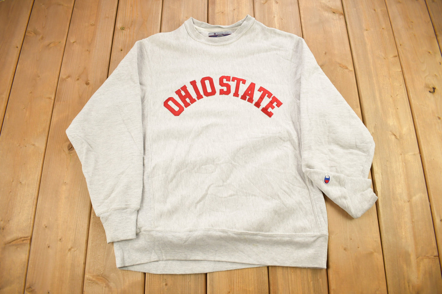 Vintage 1990s University of Ohio State Champion Reverse Weave Crewneck / Embroidered / NCAA Sweatshirt / Sportswear / Americana / Champion