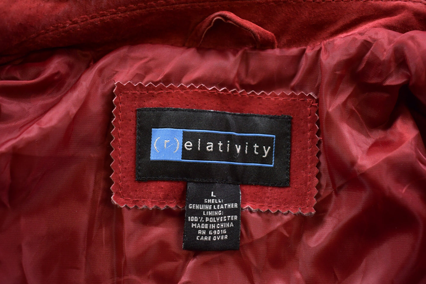 Vintage 1990s Relativity Genuine Leather Jacket / Red Suede / Leather Coat / Winter Outerwear / Streetwear Fashion / Suede Jacket