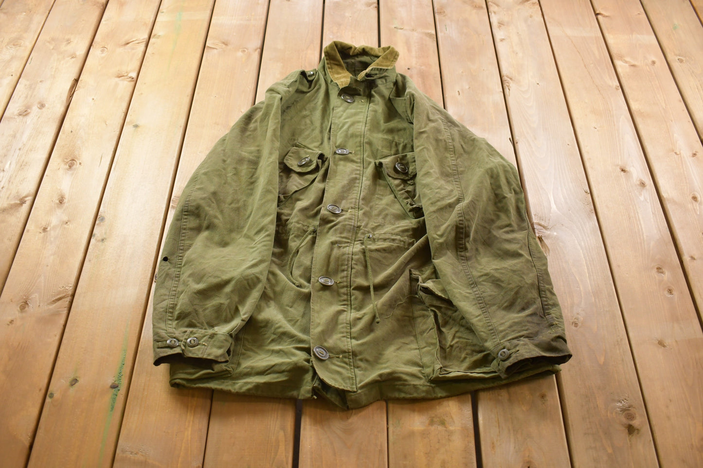 Vintage 1995 Military Heavyweight Combat Coat Coat / Button Up Jacket / Canadian Army Green / Vintage Army / Army Jacket