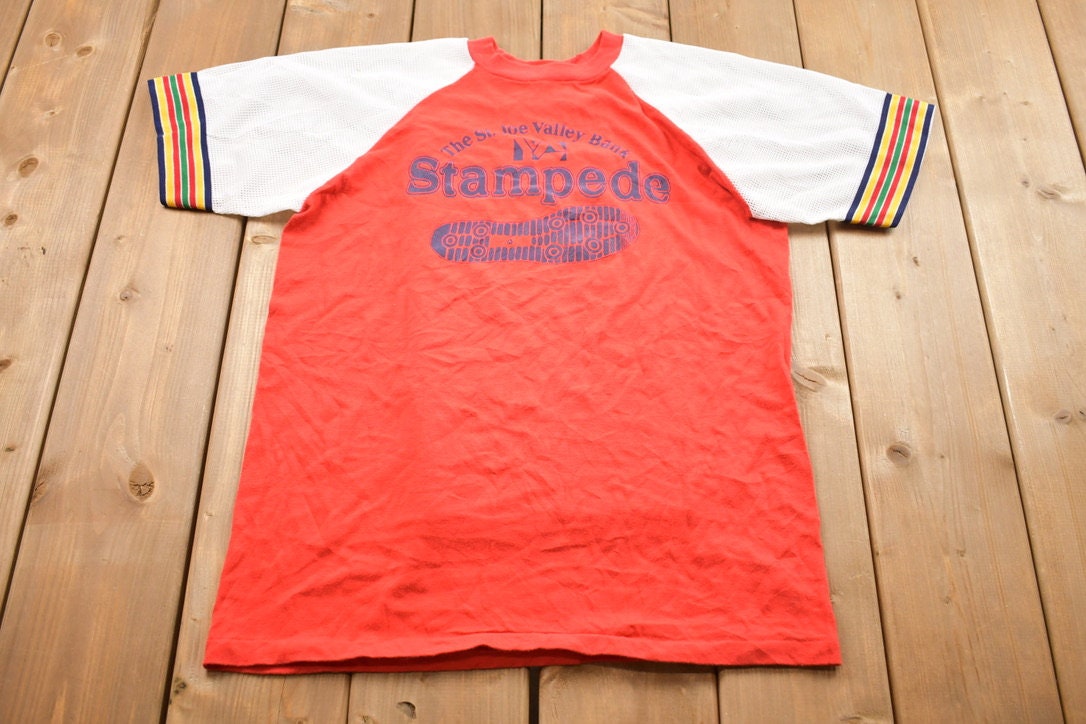 Vintage 1980s St. Joe Valley Bank Stampede Raglan Graphic T-Shirt