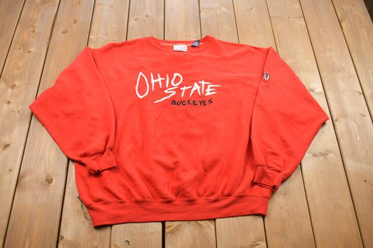 Vintage 1990s University Of Ohio State Collegiate Crewneck / Embroidered / NCAA Sweatshirt / Sportswear / Americana / Ohio Buckeyes