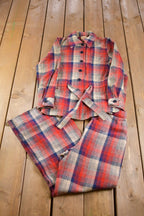 Vintage 1960s Catalina Plaid Button Up Sweater And Bell Bottom Pants