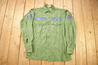 Vintage 1960s OG-107 US Air Force Military Sateen Shirt