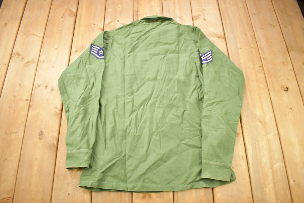 Vintage 1960s OG-107 US Air Force Military Sateen Shirt