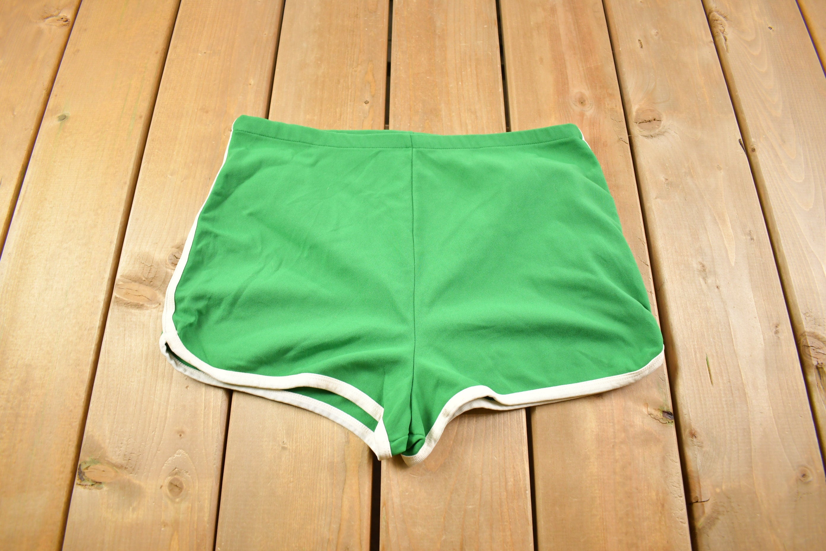 Vintage 1970s Russell Athletics Green Women's Shorts Size 16