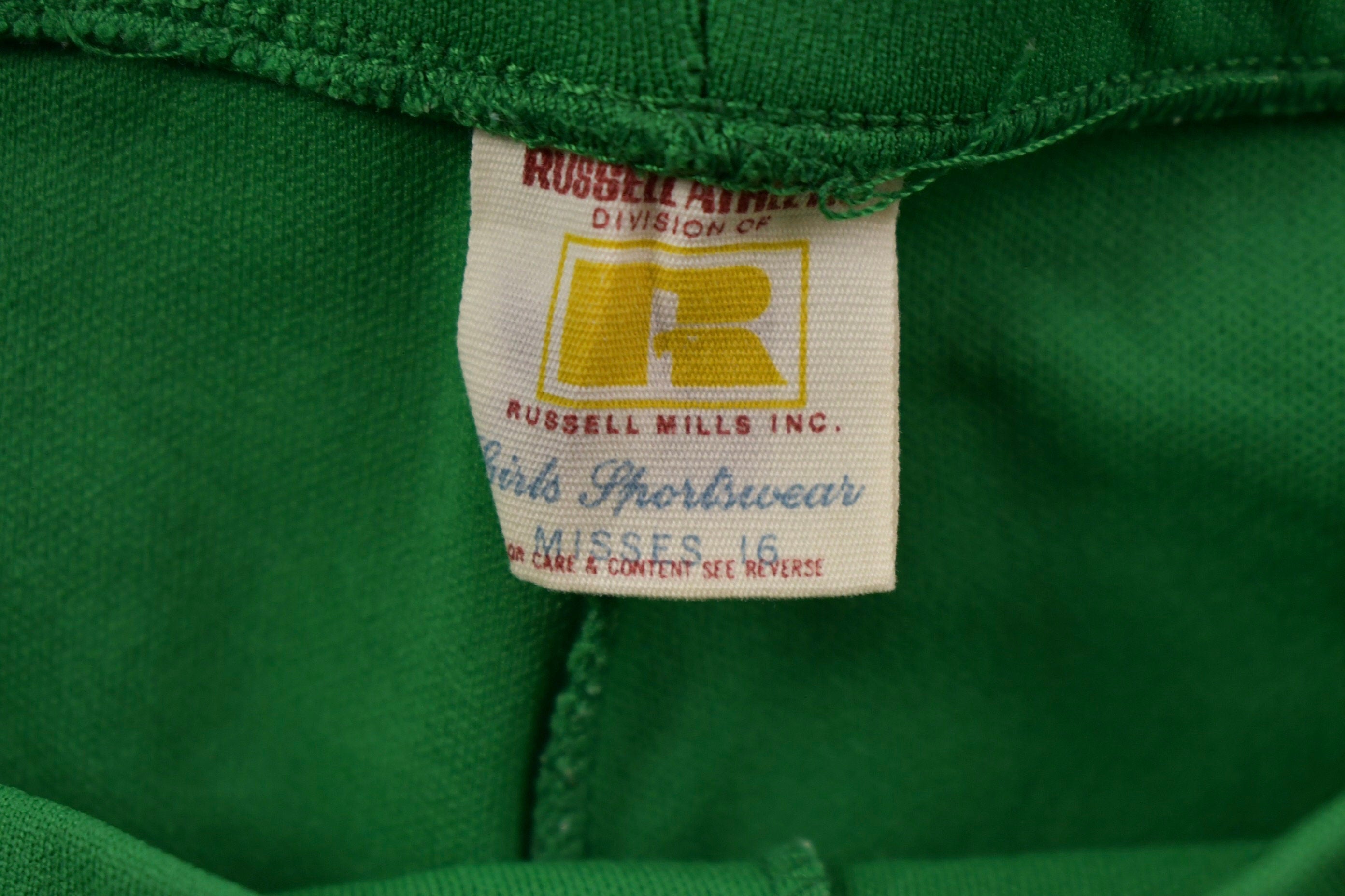 Vintage 1970s Russell Athletics Green Women's Shorts Size 16