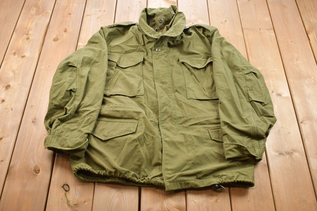 Vintage 1987 Cold Weather Field Coat / Zip Up Jacket / US Army Green / Vintage Army / Military Jacket / Outdoor Wear