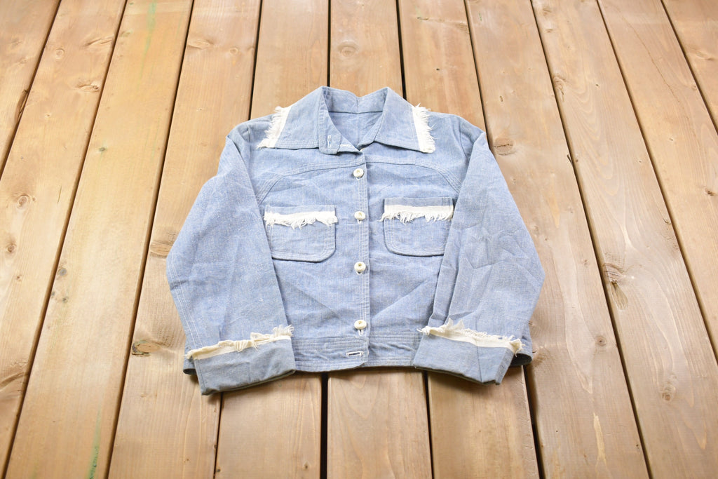 Vintage 1970s Fringe Denim Jean Jacket