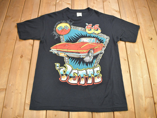 Vintage 1980s '65 Corvette Graphic T-Shirt / Single Stitch / Made In USA / Classic Cars Tee / Sportswear / Corvette