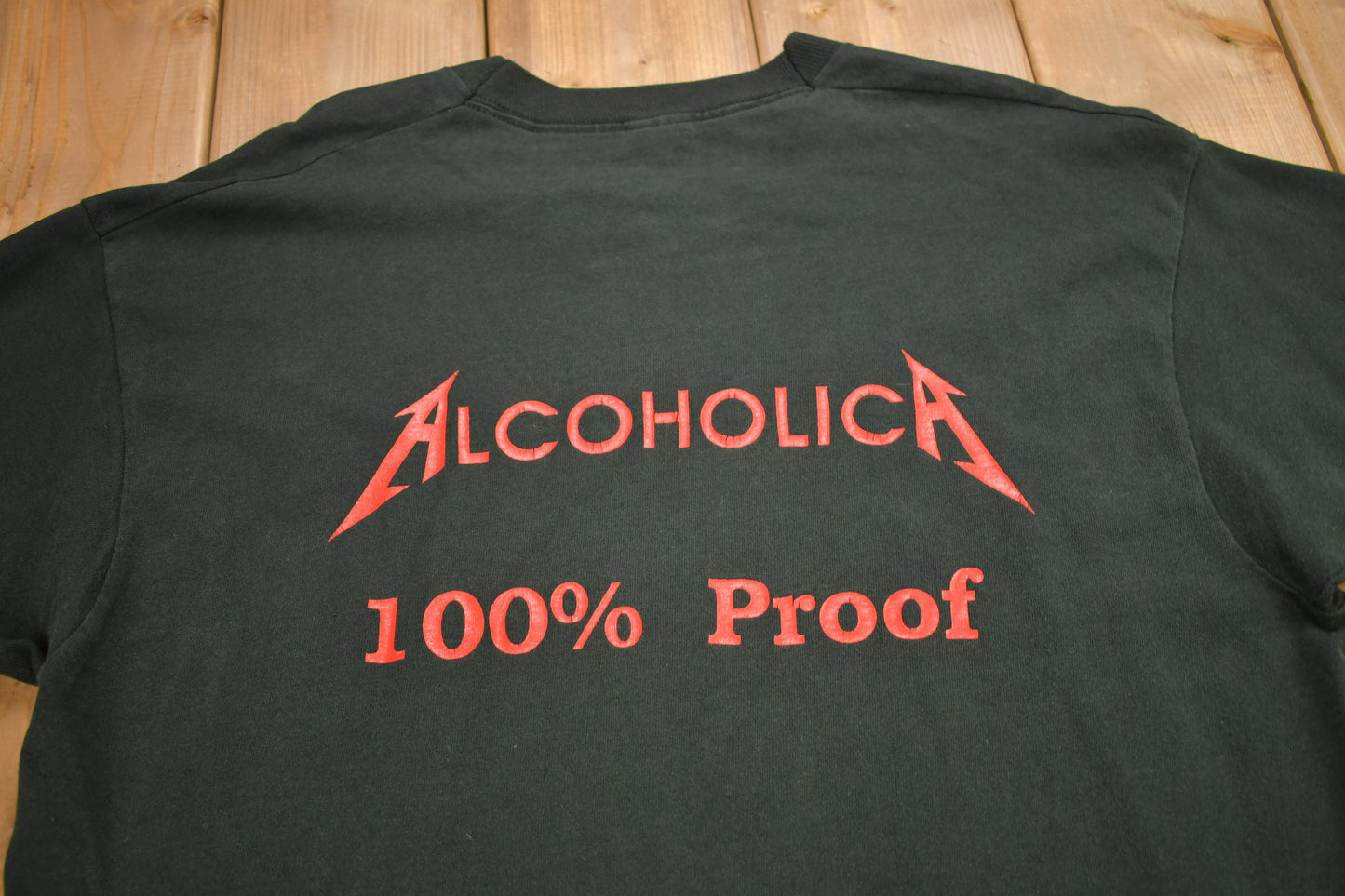 Vintage 1990s AlcoholicA 100% Proof Band T-shirt / Band Tee / Single Stitch / Made in USA / Premium Vintage