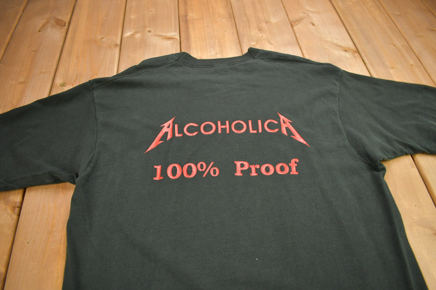 Vintage 1990s AlcoholicA 100% Proof Band T-shirt / Band Tee / Single Stitch / Made in USA / Premium Vintage