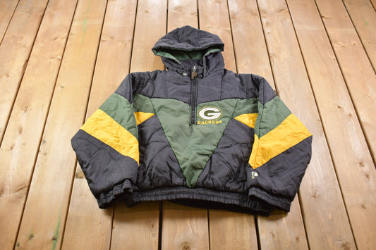 Vintage 1990s Green Bay Packer Pro Player Full Zip Puffer Jacket / 1990s NFL Football / Vintage Bubble Jacket / Winter / Streetwear