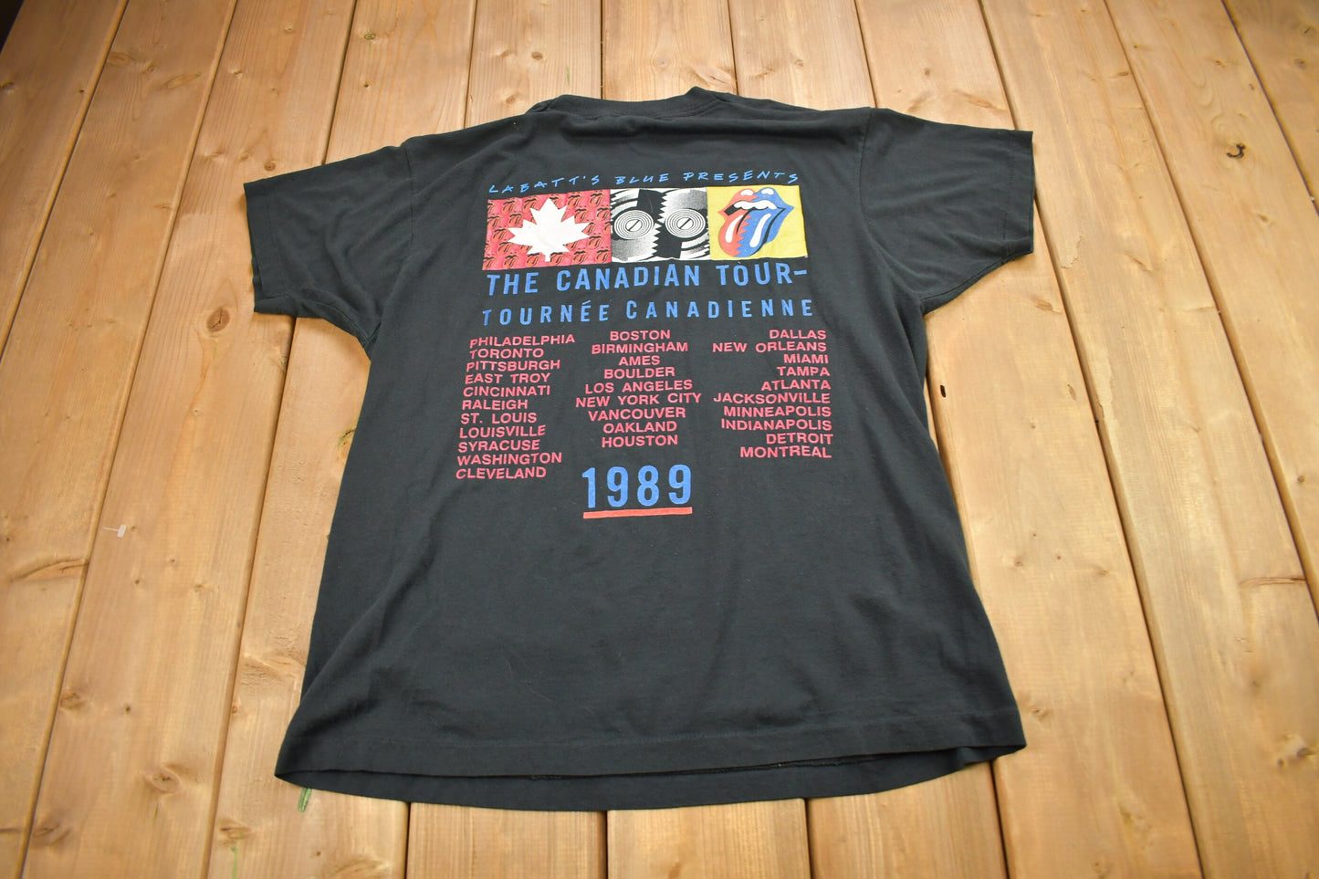 Vintage 1989 The Rolling Stones The Canadian Tour Band T-shirt / Band Tee / Single Stitch / Made in Canada / Music Promo / Premium Vintage