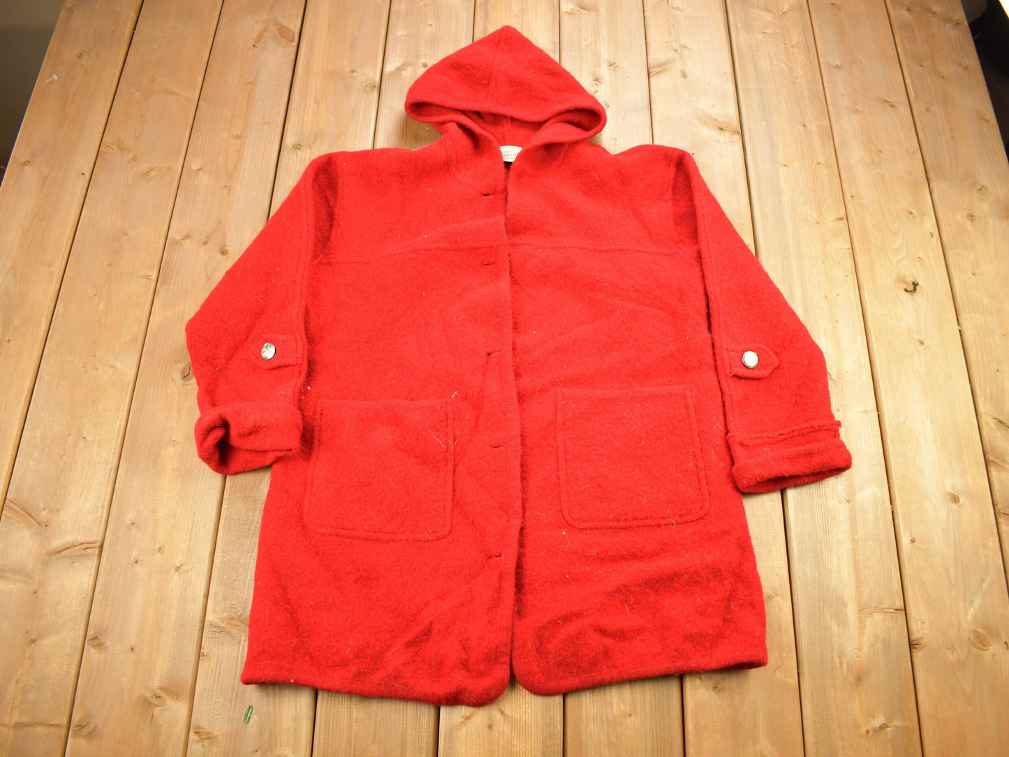 Vintage 1990s St Johns Bay Heavy Wool Jacket / Outdoorsman / Button Up / Red Jacket