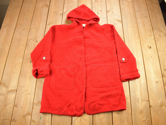 Vintage 1990s St Johns Bay Heavy Wool Jacket / Outdoorsman / Button Up / Red Jacket