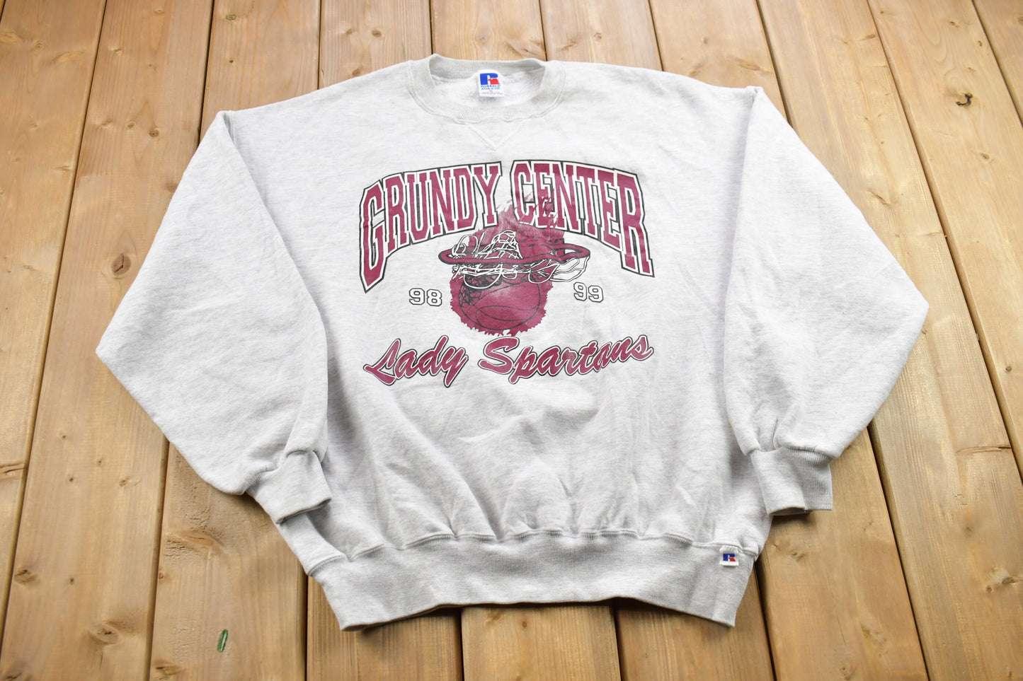 Vintage 1990s Grundy Center University Of Michigan Lady Spartans Collegiate Crewneck / NCAA Sweatshirt / Sportswear / Americana