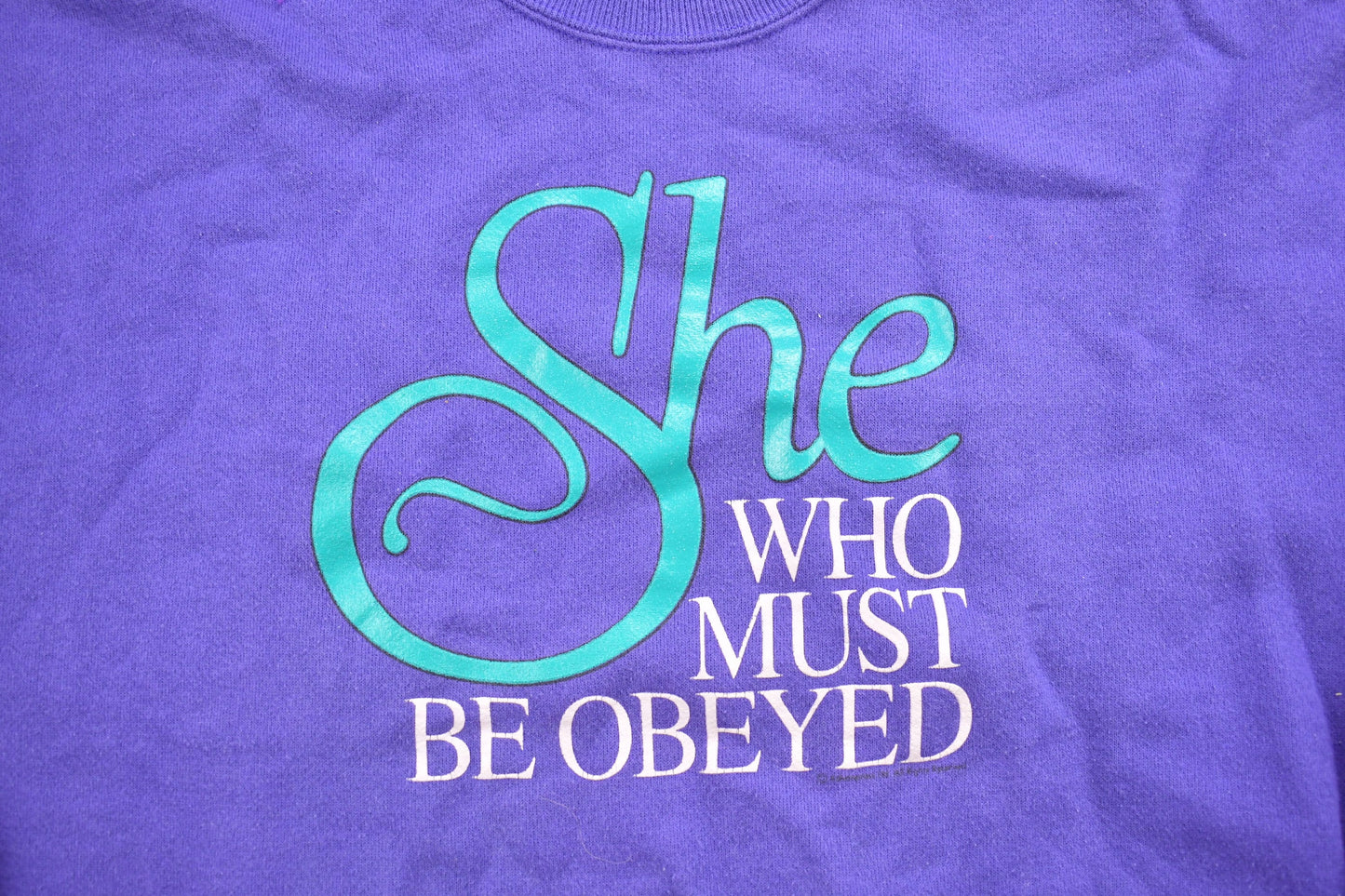 Vintage 1990s She Must Be Obeyed Crewneck Sweatshirt / 90s Crewneck / Made In USA / Essential / Streetwear / 90s Blank / Feminist Crewneck