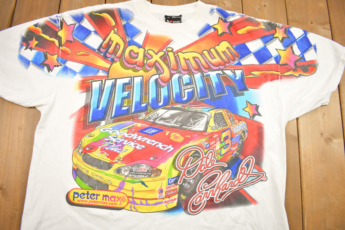 Vintage 2000 Dale Earnhardt Peter Max NASCAR All Over Print T-Shirt / NASCAR Racing / 90s Streetwear / Chase Authentics / Sportswear