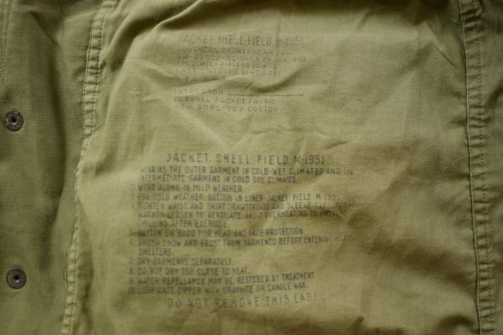 Vintage 1951 US Army Field Jacket Shell