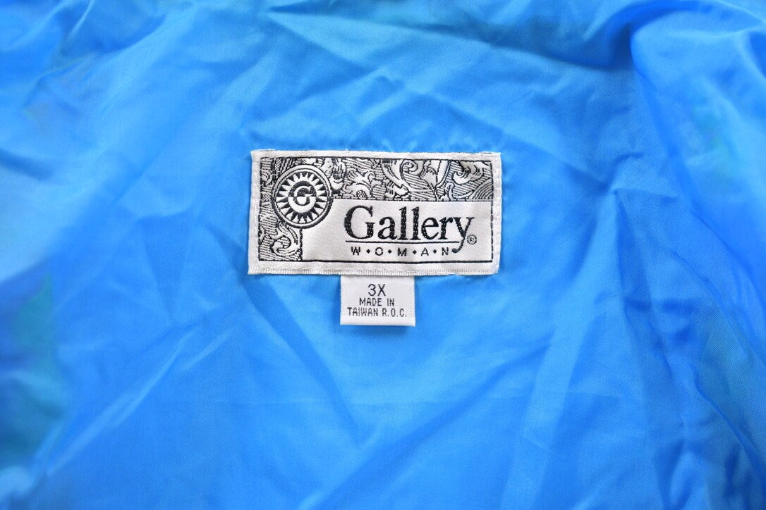 Vintage 1980s Gallery Colorful All Over Print Full Zip Windbreaker Jacket