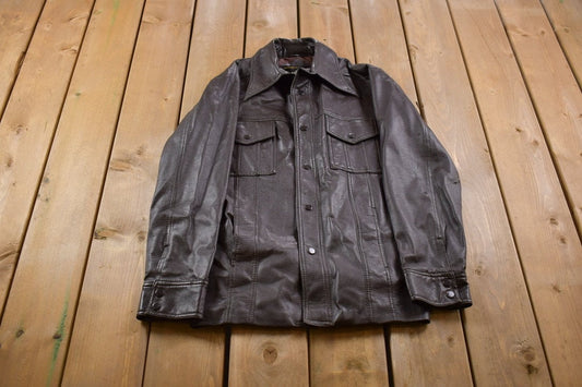 Vintage 1990s Christopher Rand Leather Varsity Jacket / Fall Outerwear / Leather Coat / Fall Outerwear / Streetwear Fashion