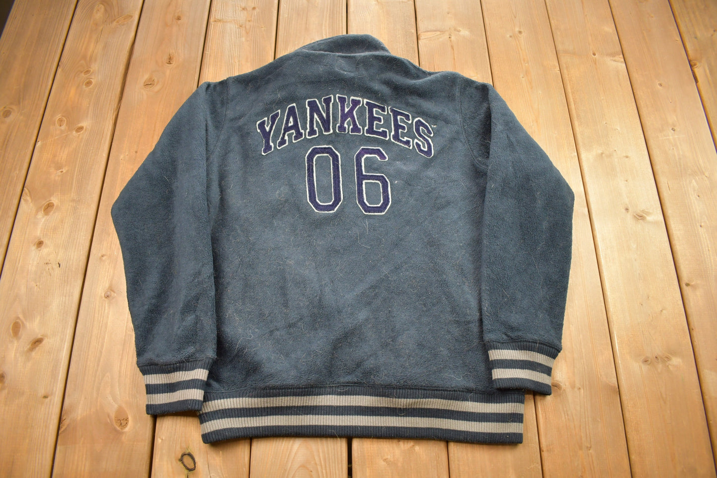 Vintage 1998 New Yankees MLB Heavy Weight Quarter Zip Fleece Sweater / Embroidered / Baseball / Sportswear / Americana