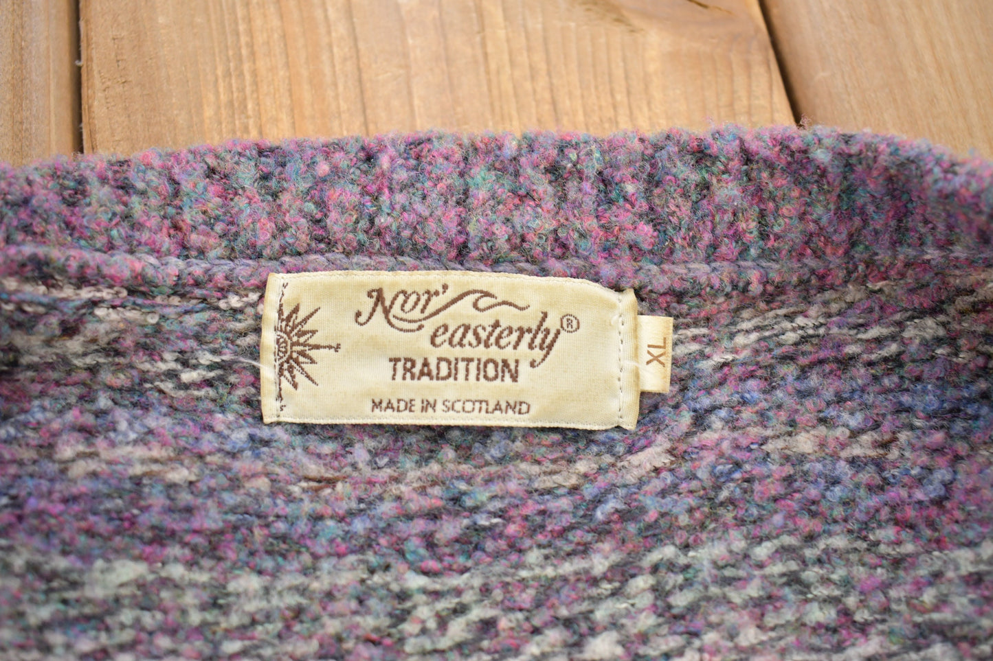 Vintage 1990s Nor' Easterly Wool Knit Sweater / Vintage 90s Crewneck / Outdoorsman / Vintage Knit / Winter Sweatshirt / Made In Scotland