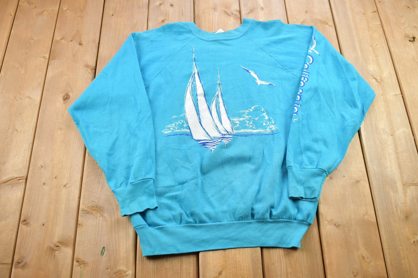 Vintage 1990s California Nautical Theme Crewneck Sweatshirt / 90s Crewneck / Souvenir Sweater / Streetwear / Travel And Vacation