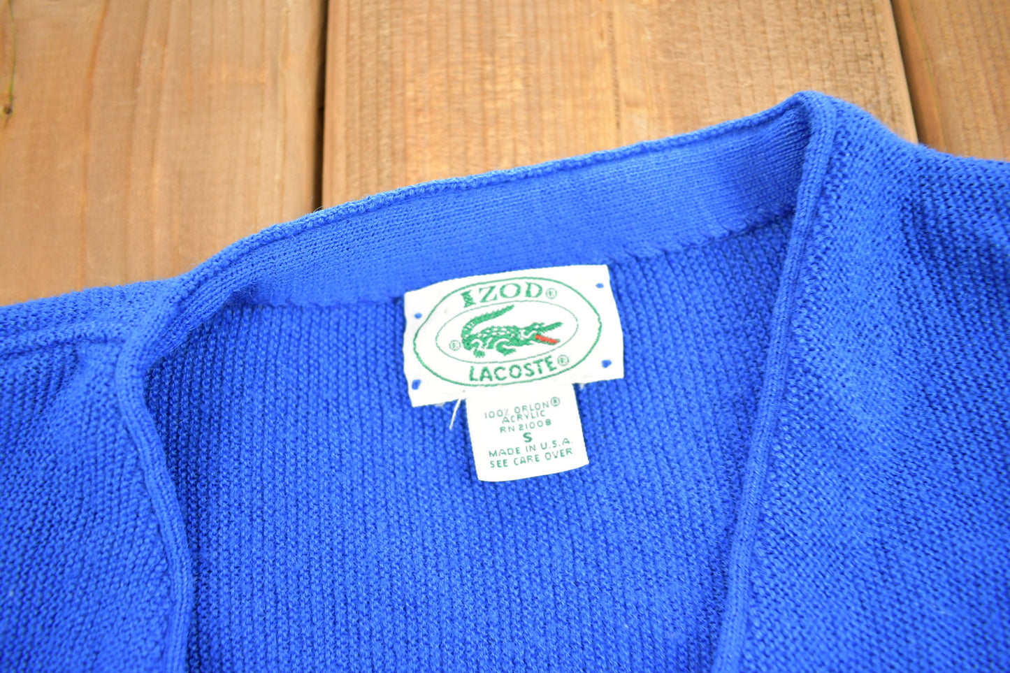 Vintage 1980s IZOD Lacoste Knitted Cardigan Sweater / Made In USA / Lacoste Sweatshirt / Size S