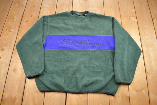 Vintage 1990s EB-TEK Eddie Bauer Fleece Crew Neck Sweater / Sportswear / 90s Sweater / Streetwear / Outdoorsman / Made In Canada