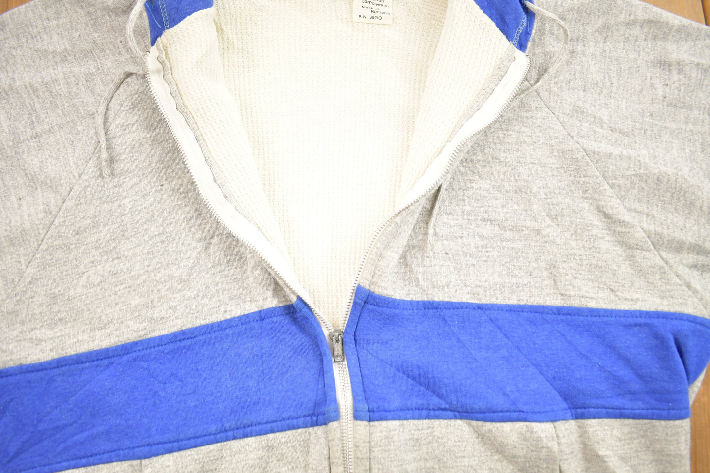 Vintage 1990s Blank Thermal Lined Hoodie / 90s Hoodie / Athleisure / Streetwear / Big Yank