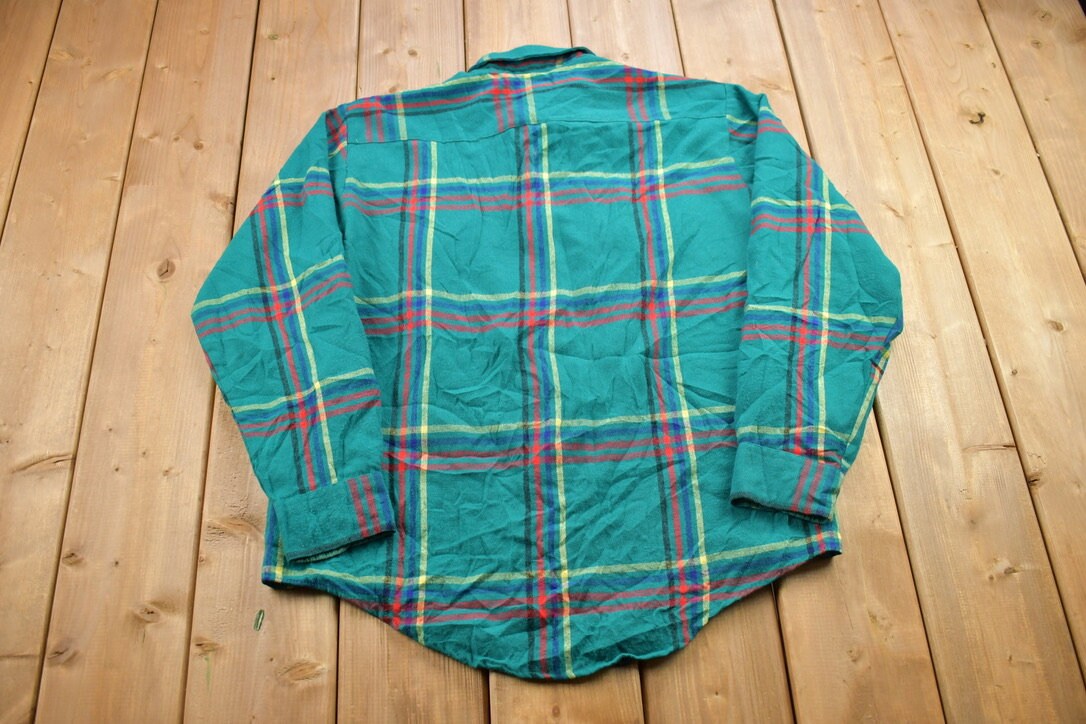 Vintage 1990s Windsor Shirt Company Plaid Flannel Button Up Shirt / 1990s Button Up / Vintage Flannel / Plaid Shirt / Button Down