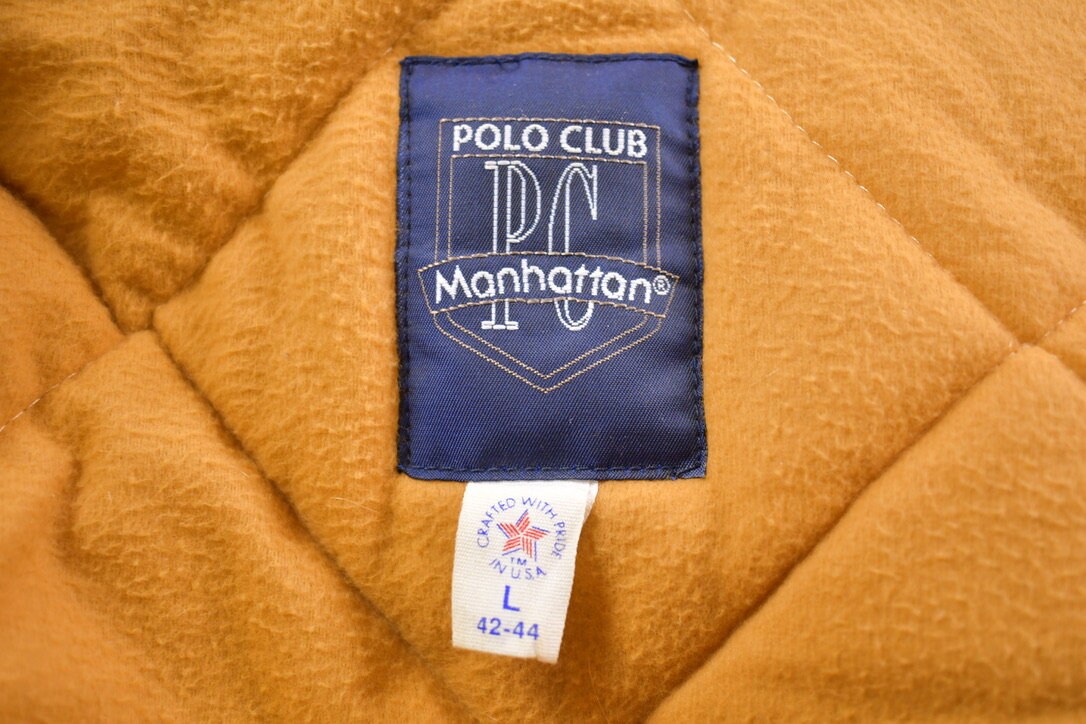 Vintage 1980s Polo Club Manhattan Full Zip Jacket / 1980s Polo / Made In USA / Diamond Quilted Liner / Vintage Jacket / Outerwear