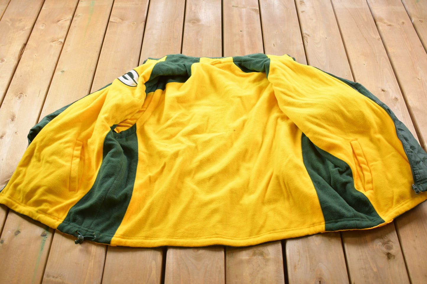 Vintage 1990s Green Bay Packers Logo  Fleece Lined Convertible Jacket / Vintage Logo / Streetwear / 1990s NFL / Embroidered / Outerwear