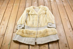 Vintage 1960s White Mink Fur Leather Panel Coat