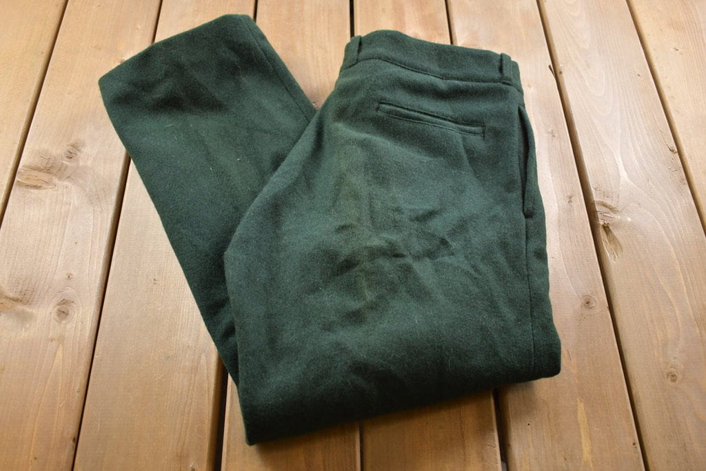 Vintage 1970s Green Johnson Trousers Size 26 x 30.5