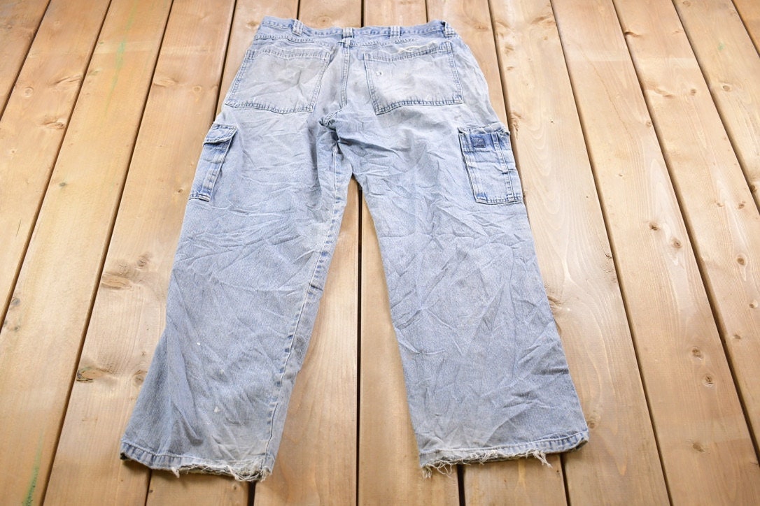 Vintage 1970s Distressed Wrangler Denim Jeans Size 34 x 30