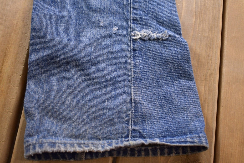 Vintage 1970s Distressed Lee Bell Bottom Jeans Size 28 x 33