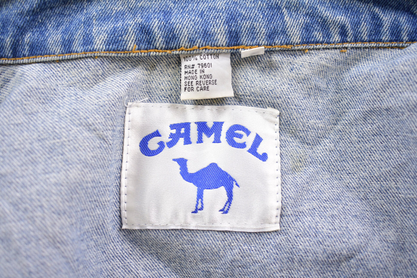 Vintage 1990s Camel Cigarettes' Embroidered Logo Jean Jacket / Vintage Denim / Fall Outerwear / Streetwear Fashion / Button Down