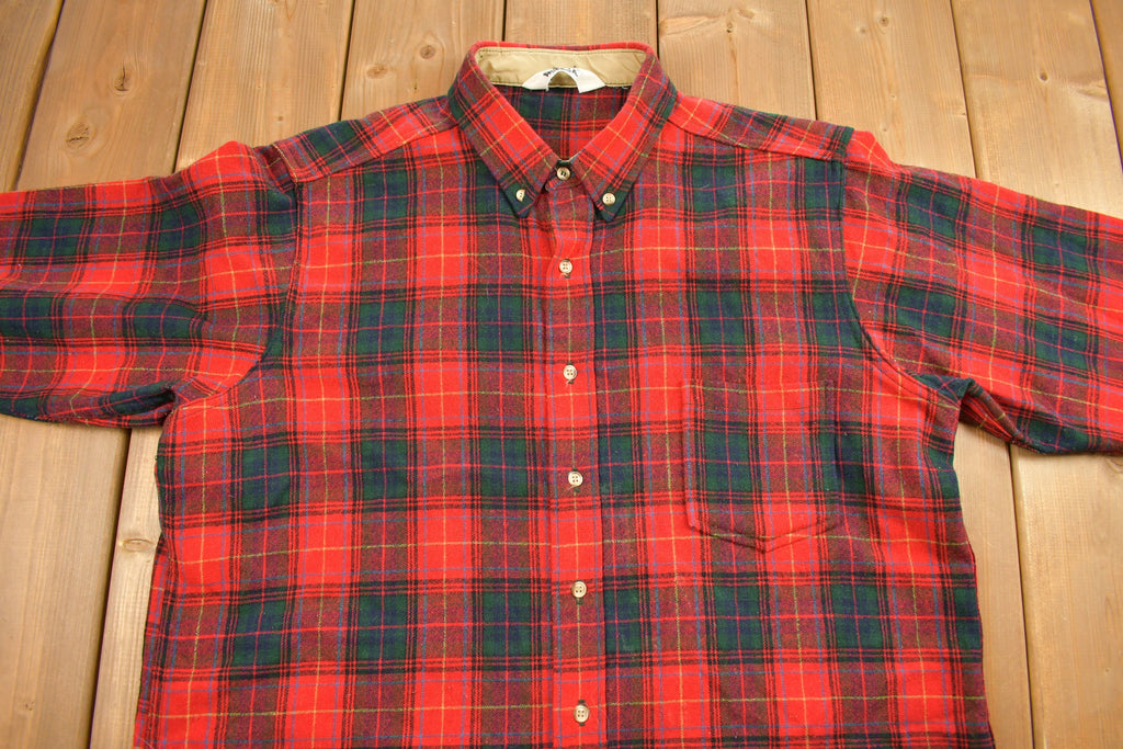 Vintage 1980s Woolrich Buffalo Plaid Flannel Button Up Shirt