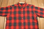 Vintage 1980s Woolrich Buffalo Plaid Flannel Button Up Shirt