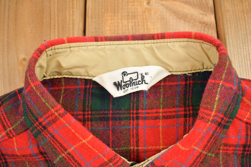 Vintage 1980s Woolrich Buffalo Plaid Flannel Button Up Shirt
