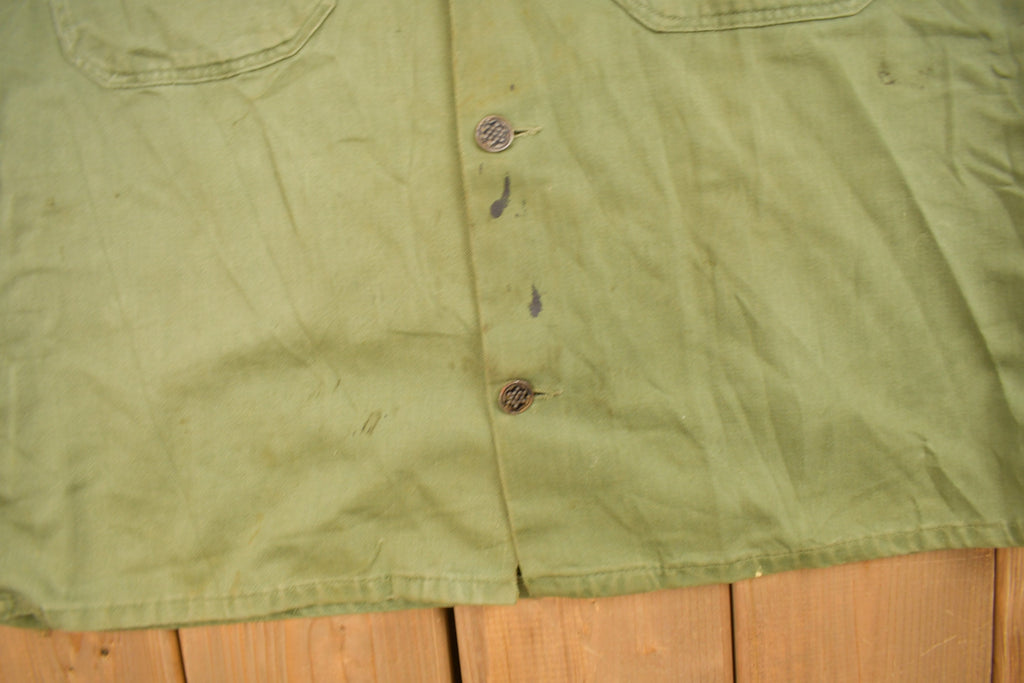 Vintage 1960s OG-107 US Air Force Military Sateen Shirt