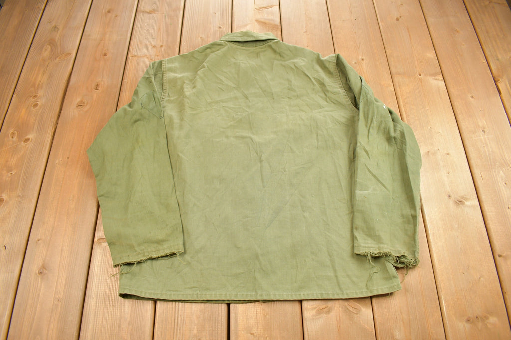 Vintage 1960s OG-107 US Air Force Military Sateen Shirt