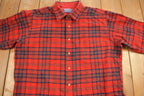 Vintage 1960s Pendleton Plaid Button Up Flannel Shirt